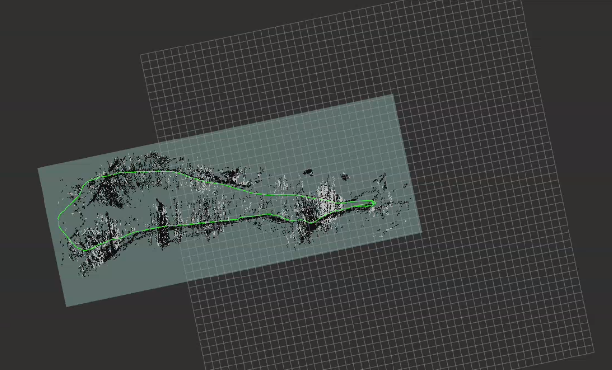 SLAM map after loop closure with the trajectory corrected